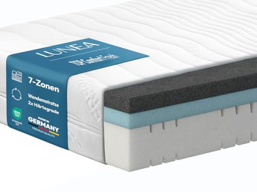 7-Zonen Kaltschaummatratze 90x200 cm – Orthopädische H3 Matratze 24 cm Höhe mit 2 intergrierten Topper H3/H4 – Ergonomisch & Punktelastisch – Atmungsaktiv & Waschbarer Bezug – Öko-Tex zertifiziert