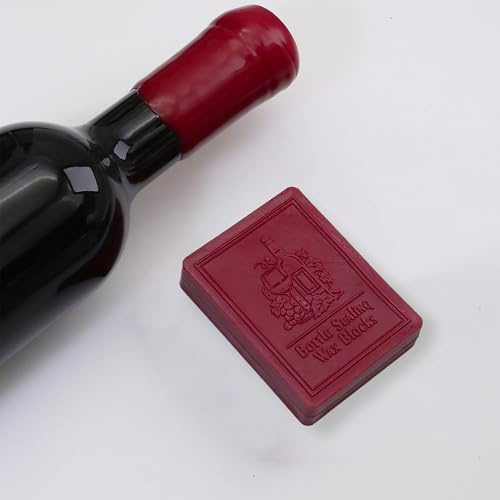 Ychostamp Bloques de cera de sellado de botellas – Kit de sellado de cera de botella de vino para whisky, licor, hidromiel y botellas de sellado – Perfecto para elaboración casera (cera borgoña)