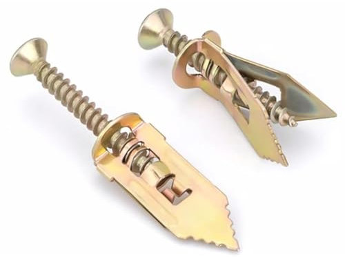 Ancrages for cloisons sèches, 30 clous à expansion enfoncés, chevilles en fer, vis, boulons et fibres for tuyaux for l'installation de plaques de plâtre ou de ciment et la fixation de persiennes.(50pc