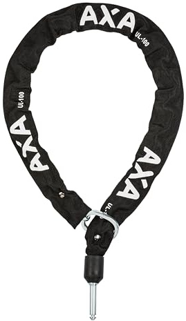 AXA ULC 100 Frame Lock Chain - Length 100cm - 5.5mm Hardened Steel Chain Links - Black