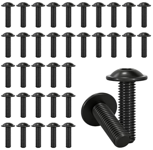 Ztolbriy Tornillo de Cabeza Plana M6, 35 Piezas Tornillo de Cabeza Alomada con Brida M6x20 mm, Acero Inoxidable A2 V2A ISO 7380-2 para Andamios, Vallas, Puertas, Rejas y Refuerzo de Edificios