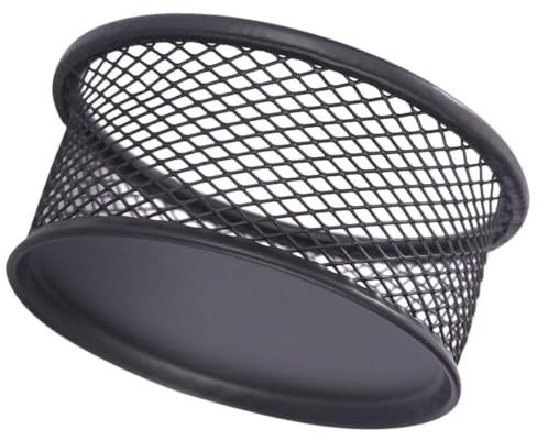 Lurrose Organisateur de Trombones en Fer à Repasser Maille, Support de Bureau Compact Panier de Rangement pour Fournitures de Bureau et Écoliers Résistant aux Chocs