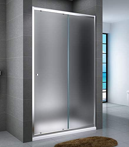 Yellowshop - Box Doccia Porta Nicchia Bagno Cm 100, 120, 140, 160 Anta Scorrevole Struttura Alluminio Anodizzato, Altezza Cm 190 Serie Smart (Cm 120, Cristallo 6mm Puntinato Opaco)