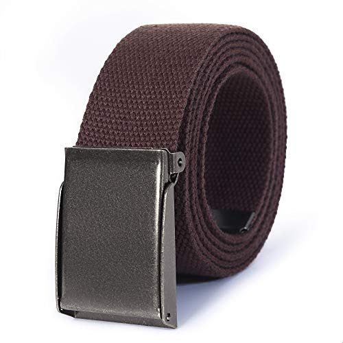 Mile High Life Canvas Web Belt | Klipp för att passa upp till 132 cm | Flip-Top matt silver nickelspänne 12 färger