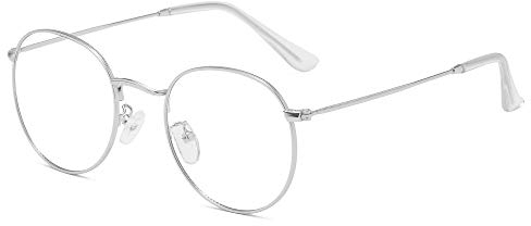 JoXiGo Gafas Anti Luz Azul Ordenador Gaming Metal Montura Lentes Antireflejos Anti-Fatiga Anti-UV, Bolsa para Gafas