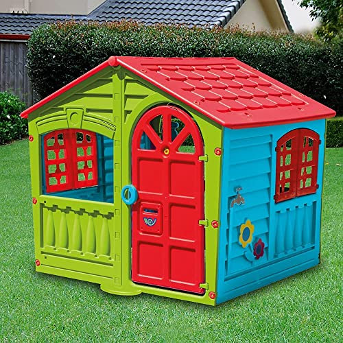 Casetta per Bambini Casa Gioco per Bambini Esterno casetta da giardino per bambini casetta per Bambini da Interno Giardino Casetta da Gioco Tradizionale Grande 140X111X115Hh