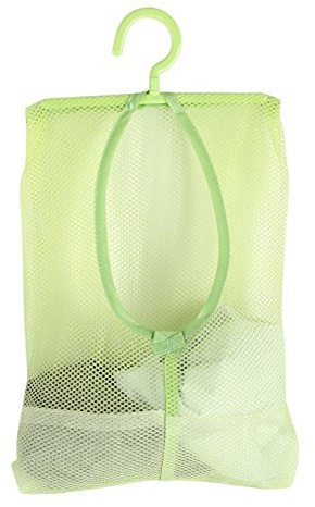 Tomotato Mesh Storage Bag, Space-Saving Hanging Mesh Organizer with Sturdy Hanger for Underwear Socks Clothespins 11.8x10.2 Inches Polyester for Wardrobe Laundry Travel Organization