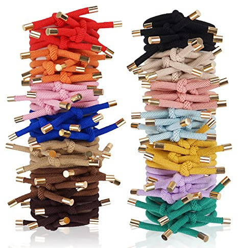 56 Pieces Hair Tie Elastics Knotted Hair Ties Ponytail Holders for Women for Women Girls, 14 Colors
