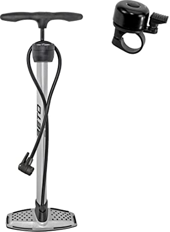 Beto Fahrrad Luftpumpe Standluftpumpe Aluminium 11 Bar inkl. 1 x Fahrradklingel