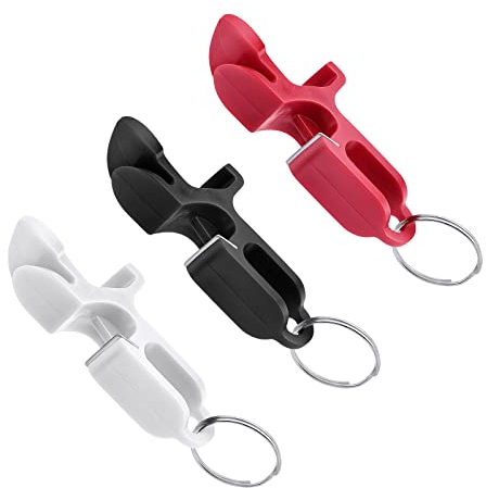 SAVITA Shotgun Tool Beer Opener, 3 Piece Bottle Opener, Hard Plastic Multifunction Key Ring Opener for Parties, Events, Clubs, Home Use (Red, Black, White)