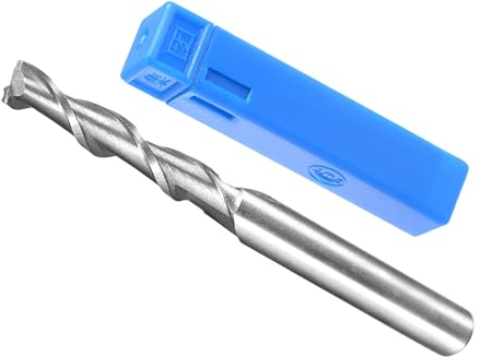 CoCud 2-Flute Spiral End Mill Bits, 5mm Diameter 30mm Length, High Speed Steel Straight Milling Cutter with Storage Case- (Applications: for Plywood Hardwood Plastic),