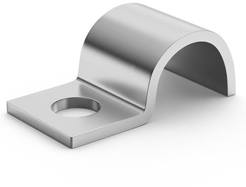 ORTAVA 20 Stück Befestigungsschelle 16 mm V2A Edelstahl, Einzelloch U-Rohrschellen, Rohrschellen 16mm, Rohrbefestigung für Rohrdurchmesser Ø 15-16 mm