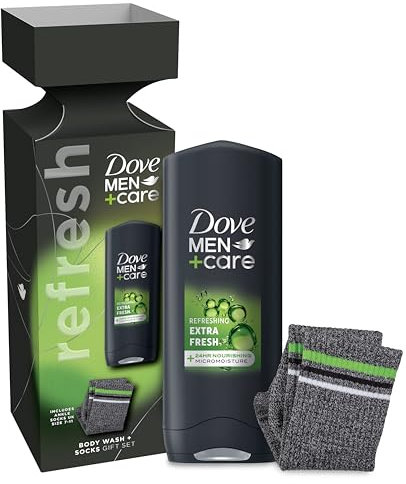 Dove Men+Care Body Wash & Socks Gift Set 3-in-1 hair, face & body wash and socks in a stylish box perfect gifts for men 1 piece