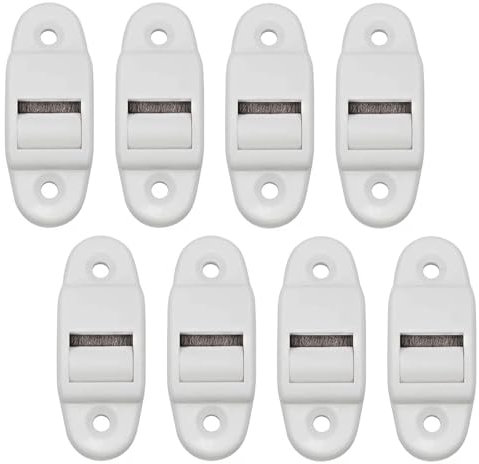 8 Stück Gurtführung Rolladen Gurtdurchführung, 14mm Rollo Gurtband Gurtführung, Rolladen Gurtführung mit Rolle und Bürste, Mini Gurtdurchführung, 40 mm Lochabstand (Rolle bis 14mm Gurtbreite)