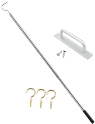 Gralara Kit di abbassamento scala Kit portatile rimovibile ad alte prestazioni per la casa Asta di prolunga con gancio per scala per soffitta semplice