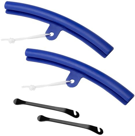 APOMOONS 2 Pcs Metall Reifenheber Fahrrad mit 2 Felgenschützer, Fahrrad Reifenheber Fahrrad Werkzeug für Reifenwechsel Reifenmontierhebel für MTB, E-Bike, Montainbike, Rennrad