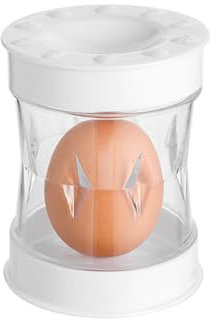 Sgusciatore per uova a manovella, facile strumento per rimuovere rapidamente i gusci per uova sode, gadget da cucina (bianco)