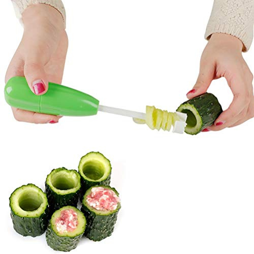 Zucchini Corer 11 x 7 x 4 4 st/set grönsakskaka utbytbar grönsak spiralskärare gravverktyg med utbytbart huvudkök – pryl (förpackad)