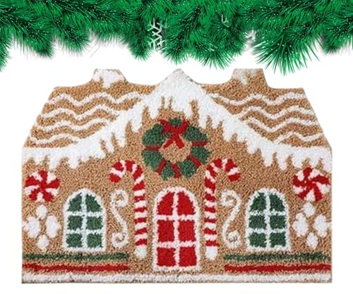 Jul Dörrmatta Halkfri Pepparkakshus Dörrmatta Dekoration 81 x 51 cm