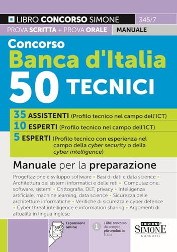 Concorso Banca d'Italia 50 Tecnici - Manuale per la preparazione