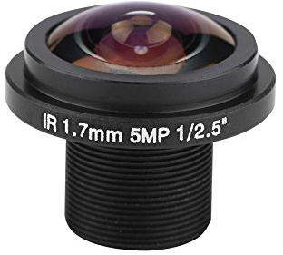 Zerone 5MP Fisheye CCTV Kameraobjektiv M12x0,5 185 ° Weitwinkel 1,7 mm Brennweite Sicherheitslinse für Fischauge