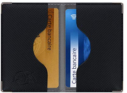 Color Pop Étui 2 Cartes bancaires Anti-RFID (Noir), Fabriqué en France, PVC