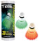 Talbot-Torro Badminton Ball Magic Night LED, Kunststofffederball mit LED-Licht, ca. 48 Std. Brenndauer, 3er Dose, Farbe: Weiß &Gelb, für Indoor & Outdoor sowie für das Spiel bei Dunkelheit, 479123