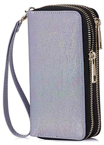 HAWEE Longue Clutches Portefeuille Femme Porte-Monnaie à Glissière Portefeuille de Téléphone Portable Sac de Poignet Femme avec Fentes de Cartes Multiples pour Coin Trésorerie Facture