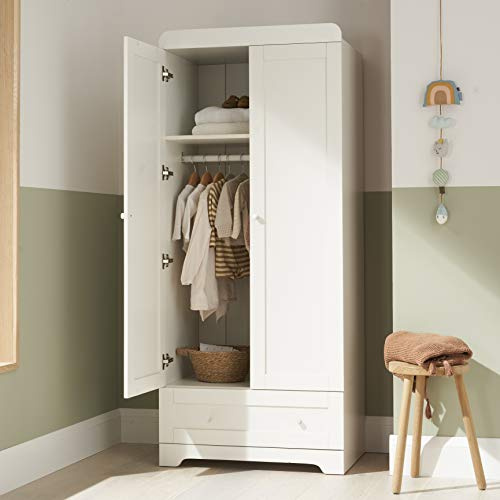 Tutti Bambini Rio Nursery Wooden Wardrobe, Baby Storage - White