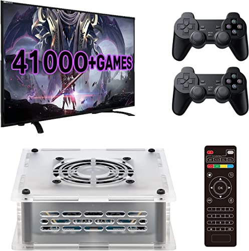 Super Console X PRO Plus, Retro Videospielkonsole 128 GB Integrierte 41000 + Spiele, TV- und Game-Dual-System, 4K HD-Ausgang, 2 Controller, kompatibel mit WiFi / LAN (Weiß, 128G)