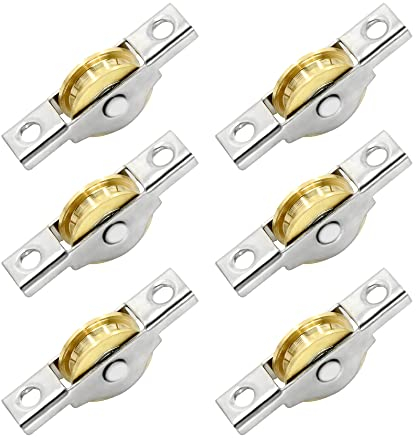 U-Rollen Seilrollen mit Kugellager - Umlenkrollen Stahlseile für Seile Vertikal Edelstahl Umlenkrolle Geräuschlos Abnehmbar, 22mm 304 Hebekran Flaschenzüge Lager, Rolltor