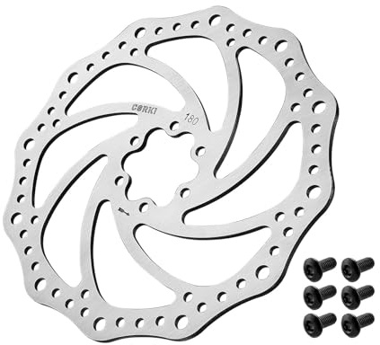 Corki Cycles Fahrrad-Scheibenbremsscheibe mit 6 Schrauben für Mountainbike, Rennrad, 1 Stück, 140 mm, 160 mm, 180 mm, 203 mm, rundes Loch 180 mm