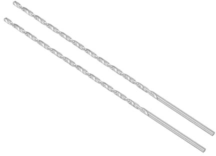 CoCud Punte da Trapano Elicoidali Extra Lunghe in Acciaio ad Alta Velocità, Diametro 4mm Lunghezza 250mm Punta Trapano Dritta Twist Jobber per Metallo Legno Plastica Alluminio, 2pz
