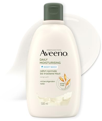 Aveeno Daily Moisturising Gel doccia vegano, senza sapone, con avena lenitiva per pelli da normali a secche e sensibili, 500 ml