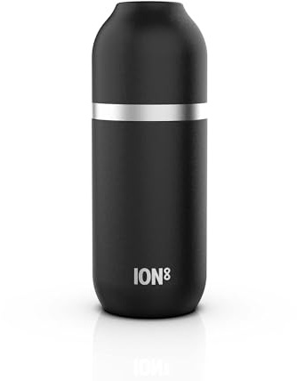 Ion8 Vacuum Insulated Flask for Hot Drinks or Cold Drinks, Black | Large Insulated Mug, 2 Cups Capacity, Magnetic Cap, Stylish, and Soft Base Pad, 700ml (24oz)