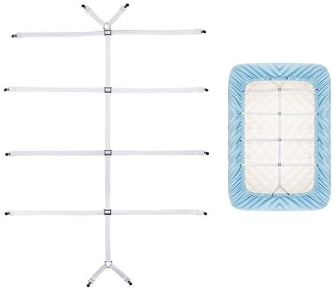 cobee Elastische Bettlakenspanner, Verstellbar Bettlakenklammern mit Metallklammern Bettlaken Spanngurte Spannbettlakenhalter Clips Lakenspanner für Bettlaken Matratzenbezüge Sofakissen(Weiß)