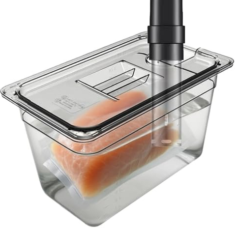 Grande contenitore Sous-Vide, contenitore trasparente per cottura a basse temperature, contenitore per cottura Sous Vide con coperchio, ciotola per cottura sottovuoto per ammollo cottura per uso in