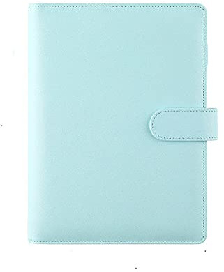 Carpeta de cuaderno A6, planificador de 6 anillos con diseño elegante, cubierta organizadora personal de hojas sueltas, carpeta de archivos recargable (A6, azul)