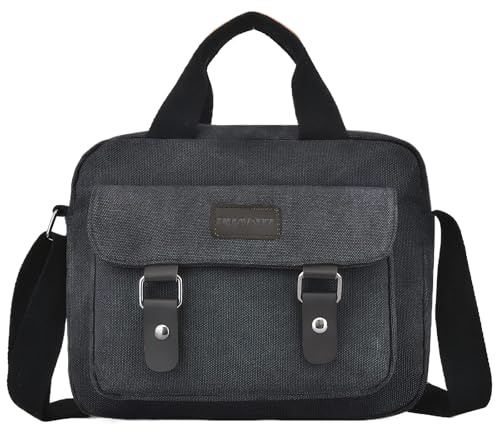 HEUIOP Messenger Bags for Men Men Shoulder Bags Canvas Satchel Cross Body Messenger School Working Satchel Briefcase with Multiple Pockets Work School Traveling and Daily Use for Men Women