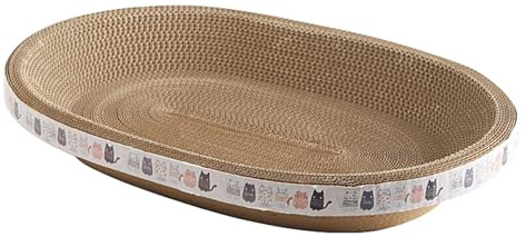 Tablero rascador Ovalado para Gatos: rascador de cartón de Alta Densidad para Proteger Muebles, Almohadilla rascadora Duradera para Gatos de Interior Que satisface los instintos Naturales de los