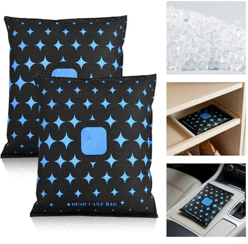 Flintronic Deumidificatore per Auto, Iutilizzabili da 2 * 500 g, Deumidificatore per Parabrezza Auto Appannati, Roulotte, Guardaroba, Casa