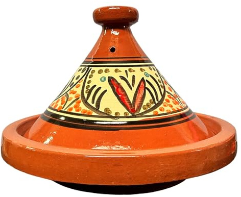 Tajine XL 35 cm in Terracotta Dipinta a Mano – Pentola Tradizionale Marocchina/Tunisina + Ebook Gratuito 2611251347