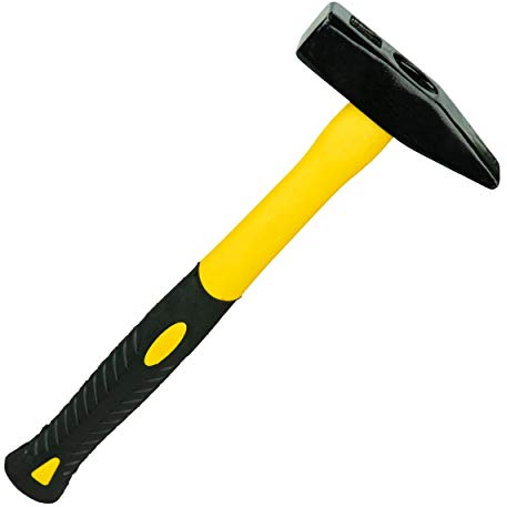 HRB Schlosserhammer 500g Kopfgewicht Schlosser Hammer mit Fiberglasstiel, Glasfaserstiel, Kugelhammer (500 Gramm)