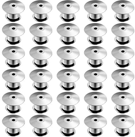Perni di Blocco in Metallo Spille Fermagli per Gioielli Spille Distintivo Artigianato DIY 30 Pezzi, Argento