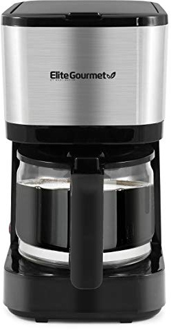 Elite Gourmet EHC9420 Automatic 5-Cup Brew & Drip Coffee Maker with Pause N Serve Reusable Filter, On/Off Switch, Water Level Indicator
