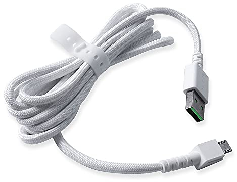 HUIYUN NEW USB Cable cord Compatible for Razer Naga Pro 20000 DPI & Razer Basilisk & Razer Viper Ultimate Hyperspeed Lightest Wireless Gaming Mouse (White)