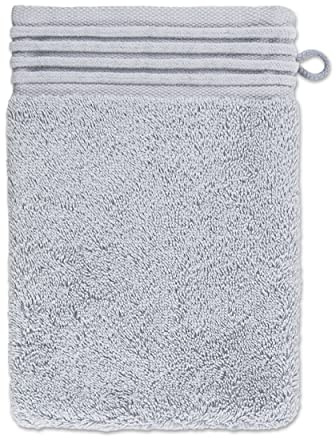 Möve Loft Uni mit Chenillebiesen Waschhandschuh 20 x 15 cm aus 100% Baumwolle (Spinair), Silver