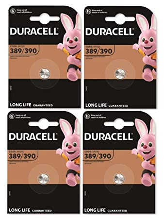 4X Duracell 389/390 SR1130 Con Ossido D'Argento (4 Blister Da 1 Batteria) 4 Pile