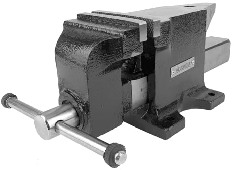 WELDINGER Schraubboss Kombination aus Ganzstahl-Schraubstock und Amboss 100 mm Backenbreite Rohrspannbacken