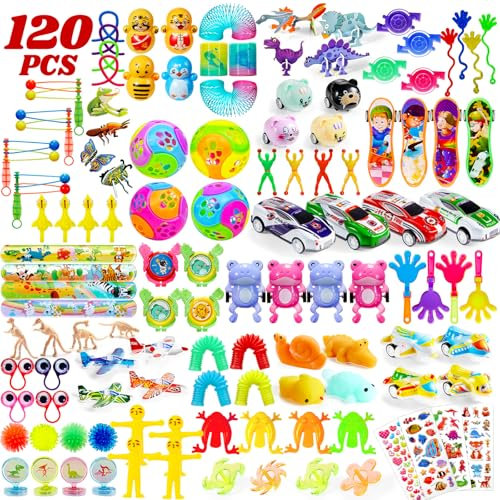 TOANWOD 120Pcs Party Bag Fillers: Stocking Fillers, Fidget Toys - Class Gifts, Party Favours - Xmas Eve Box Fillers, Birthday Girls & Boys